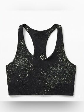Zella Longline Black & Green Splatter Sports Bra